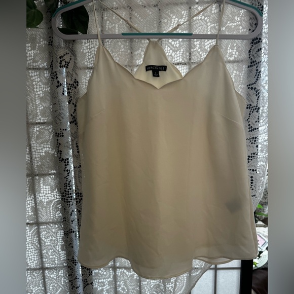 J. Crew Factory Ivory Scalloped Trim Adjustable Racerback Cami Women’s Size 2 - Picture 13 of 15